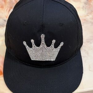Black Crown Rhinestone Baseball Cap